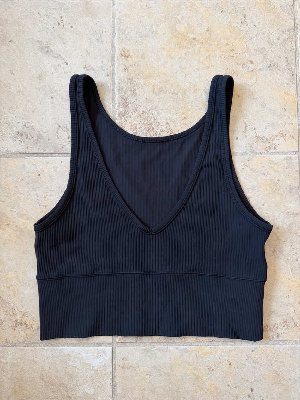 lululemon athletica Black Ribbed V-Neck Tank